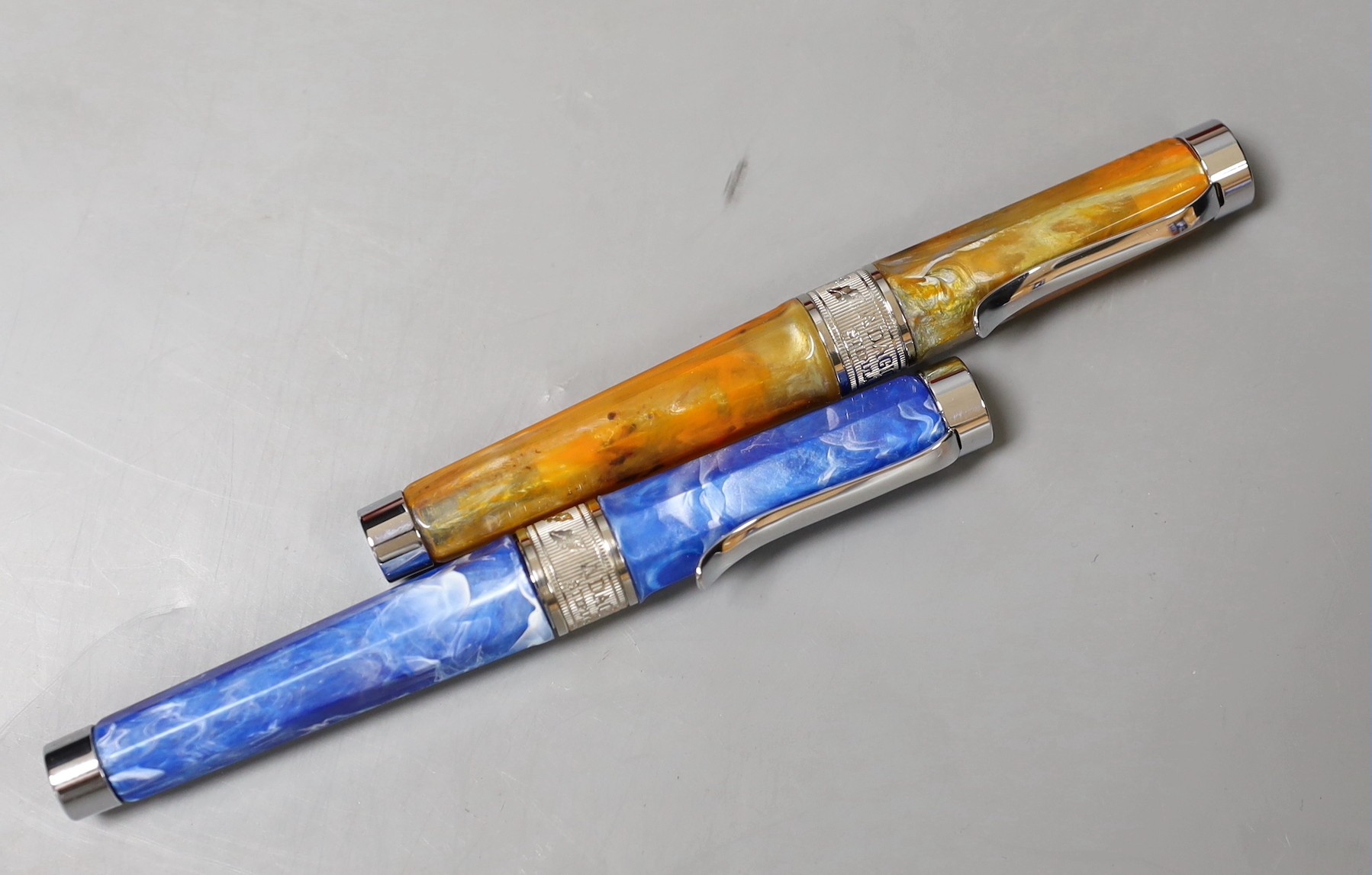 Two cased Stipula Adagio fountain pens